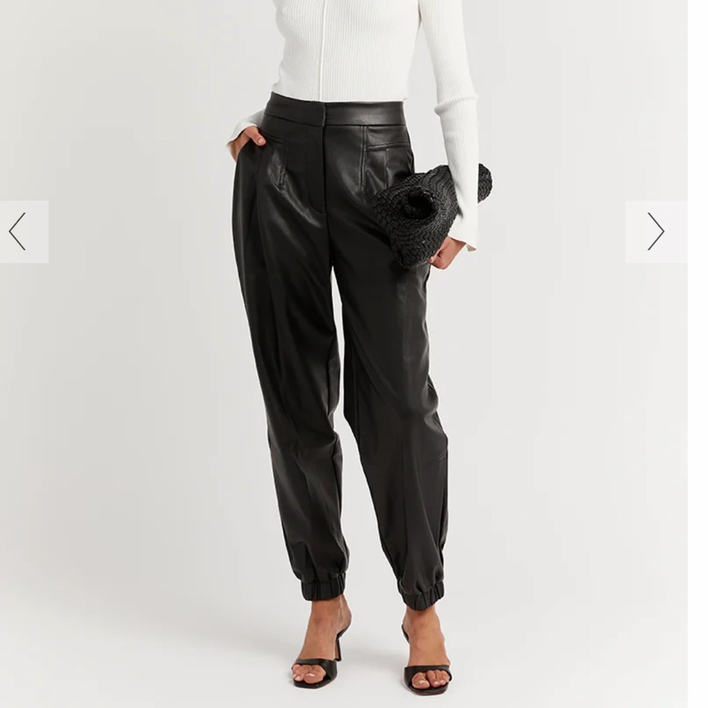 DISSH Vegan Leather Joggers, NWOT. Size 6